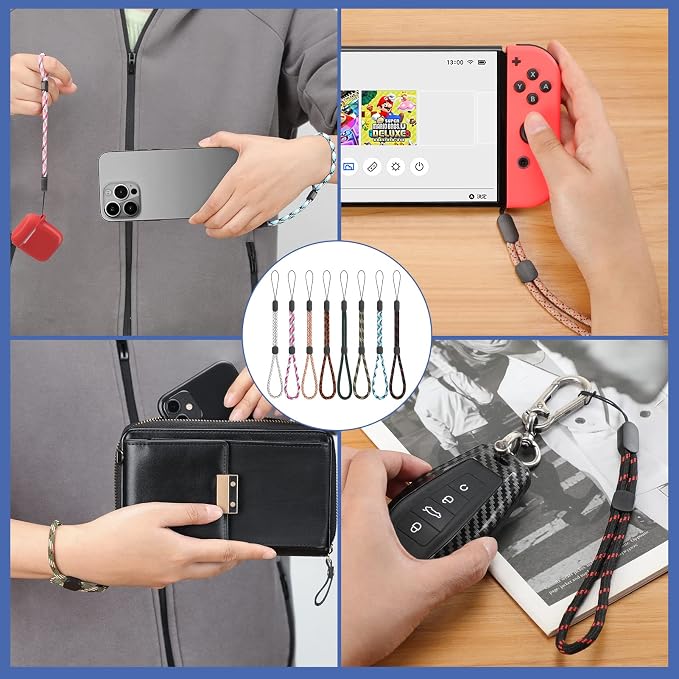 FrgKbTm Hand Wrist Strap Lanyard, Adjustable Nylon Colorful for Mobile Phone, Camara, USB Flash Drive, ID Name Tag Badge