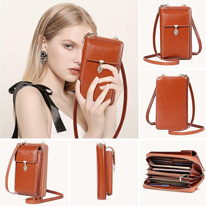 HUANLANG Small Crossbody Phone Bags for Women Leather Cell Phone Purse Wallet | Small, Cell Phone