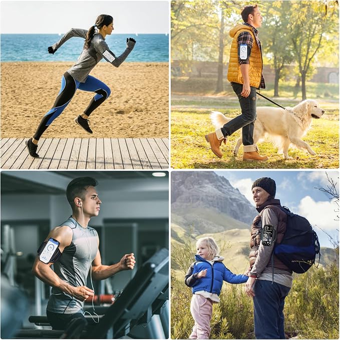 Cikyner Running Armband, 360° Rotatable & Detachable Phone Holder for Sports with Earphone/Cash Pocket, Fits 4.5-7" Smartphones for Gym, Jogging, Hiking