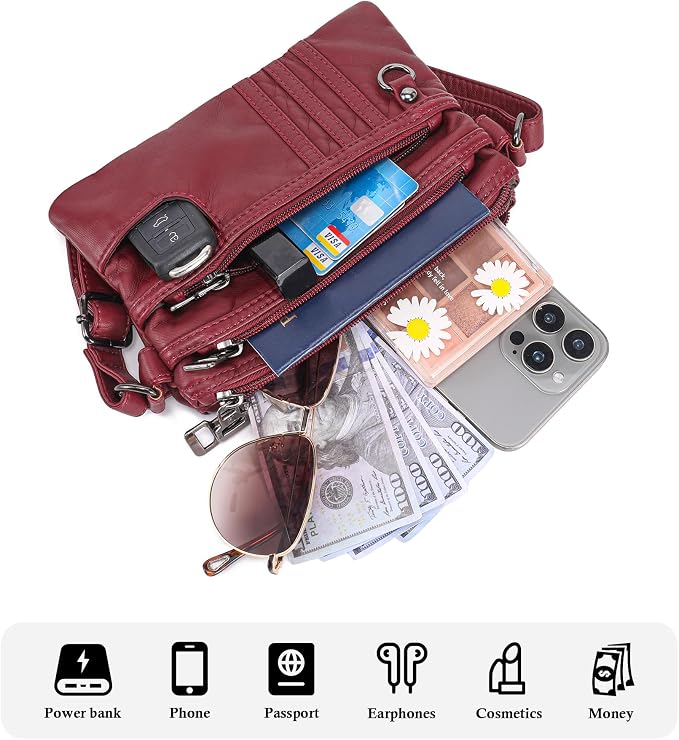 MINICAT Multiple Pockets Small Crossbody Purse Cell Phone Purse Shoulder Bags for Women Cross Body Bag for Woman