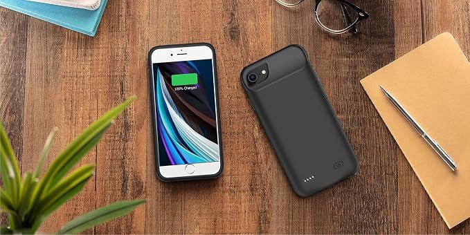 Battery Case for iPhone 6/6s/7/8/SE(2020/2022),Upgraded 10000mAh Rechargeable Portable Protective Extended Charger Case Compatible with iPhone 8/7/6s/6/SE2/3 (4.7 inch) Charging Case & Carplay (Black)