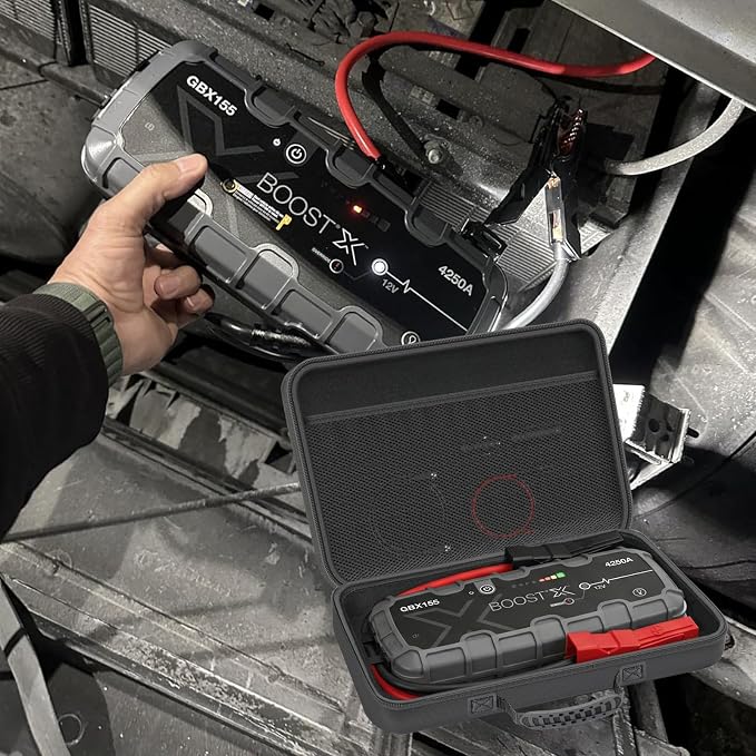 Hard Case for Boost X GBX155 / GB150 UltraSafe Car Battery Jump Starter, Portable Storage Jump Starter Box - Black (Case Only)