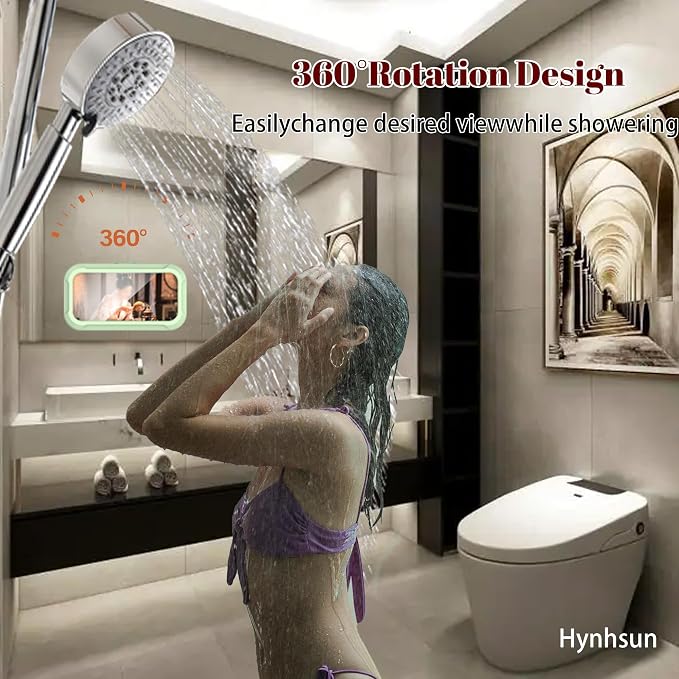 360° Rotatable Retractable Adjustable Shower Phone Case Holder,Anti-fog HD & sensitive screen ,Wall Mounted Phone Holder for Bathroom Mirror Bathtub Kitchen,Shower Accessories for 4-7" Phones (mint)