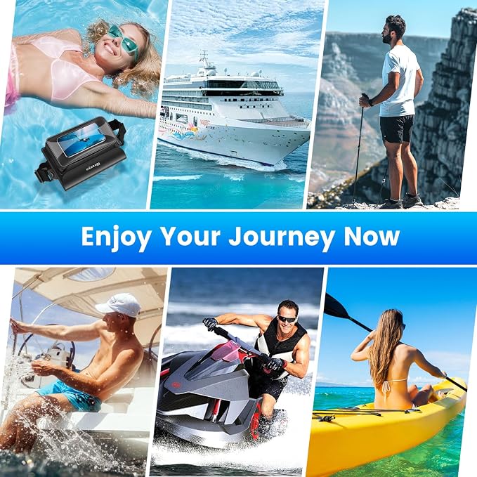 Niveaya IPX8 Waterproof Fanny Pack - 2 Pack, Floating Dry Bag Pouch, Phone Waterproof Waist Pouch Dry Bag, Beach, Kayaking, Swimming, Boat Essentials, for iPhone 17/16/15/14/13/12 Pro Max up to 9.5"