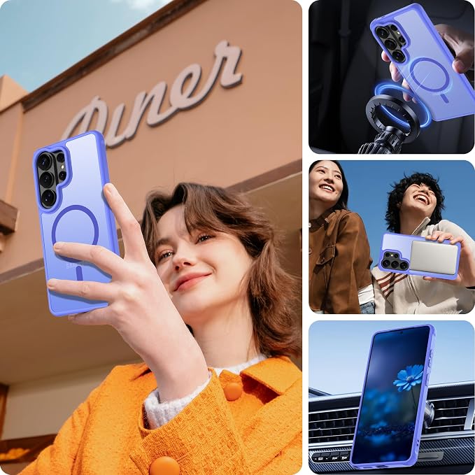 Compatible for Samsung Galaxy S26 Ultra Phone Case: S26 Ultra Case with 2PC HD Screen Protector, Wireless Charging Matte Translucent Soft-Touch & Full Body Shockproof para Case S26 Ultra,Sky Blue