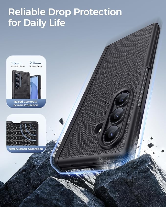 SSLOTSCASE Magnetic for Samsung Galaxy Z Fold 8 Ultra Case, Black | Stand, Compatible with MagSafe, Hinge Protection, Screen Protector, Heavy Duty Protective Rugged Men Women Phone Cover 2026