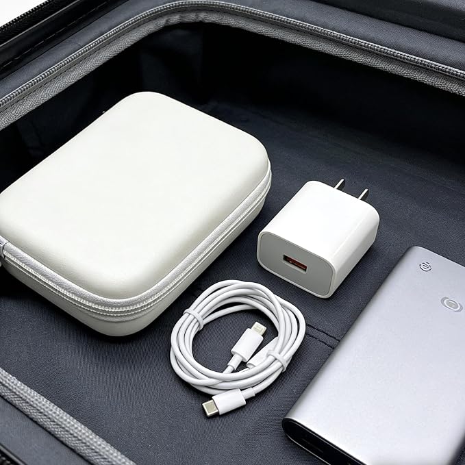 Charger Case,Mini Cable Organizer Cases,Pouch Case Bag,Small Charger Organizer,Waterproof Travel Storage Carrying Bag for USB Drives,Power Adapter,Earphones,Cords etc,Single-Layer,White