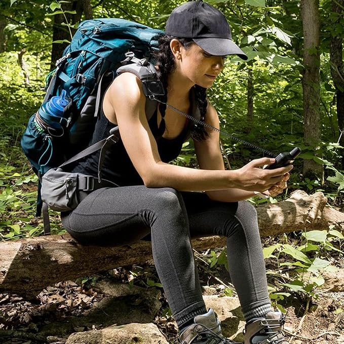 iGuerburn Backpack Tether for Garmin Handheld GPS inReach/eTrex/Rino/Alpha/Oregon/GPSMAP Series - Garmin Spine Mount Adapter with Safety Cord
