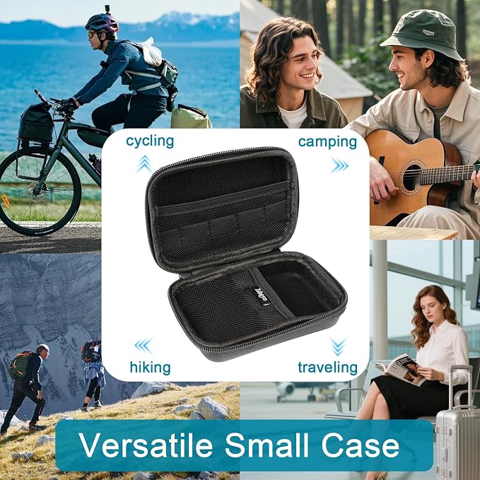 EVA Hard Shell Cable Organizer Travel Case for Cords & Tech Gear | Shockproof Portable Pouch,Fits Charger, USB Cable, Earbuds, SD Cards,Mesh Pockets & Elastic Loops,Compact for Commute, Travel
