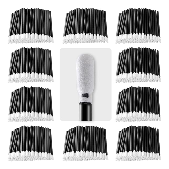 AAwipes Foam Cleaning Swab Sticks (Bulk Case1,000 pcs with 3.4mm Round Foam Pointed Tips, Black) - Cleanroom Sponge Sticks (C709C-1000)