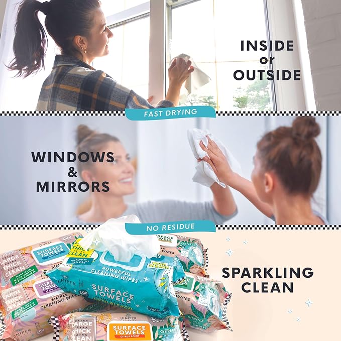 6 Packs Surface Cleaning Wipes, Thick & Large Dispose, All-Purpose Cleaner for Bathroom, Kitchen, Office, 600 Count Soft Flow, Biodegradable, White Soap Scent