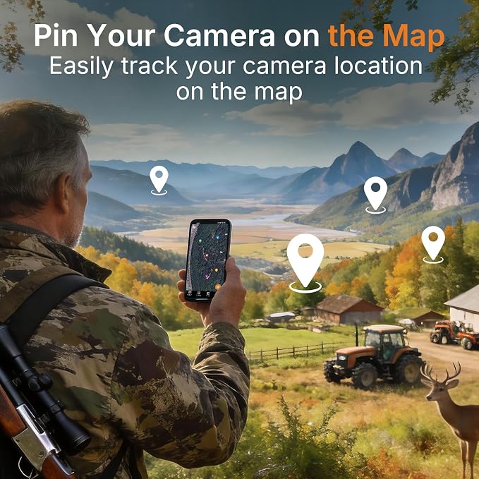 GardePro E6 WiFi Trail Camera (Non-Cellular), 64MP Photos, 1296P HD Video, App Control with Live View, 110° Wide-Angle, No-Glow Night Vision, Motion Activated