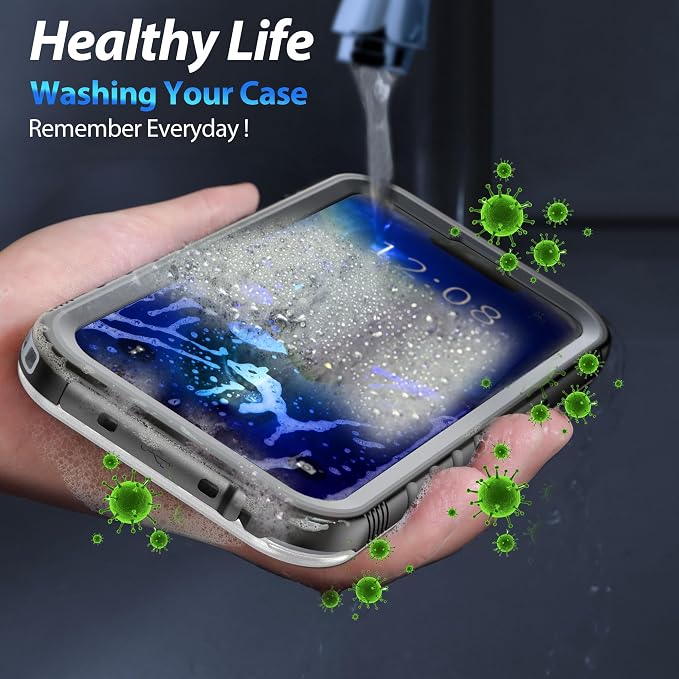 SPORTLINK for iPhone 13 Pro Waterproof Case - Full Body Shockproof Dustproof Phone Screen Protector Rugged Waterproof Case for iPhone 13 Pro 6.1 Inches Black/Frosted Clear