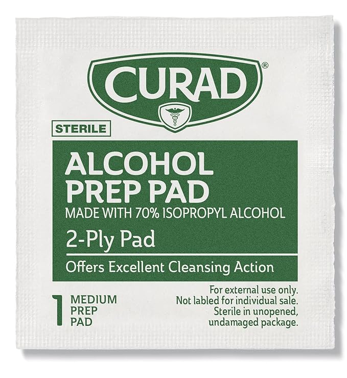 Curad Alcohol Disinfectant Prep Pads, 2-ply, Medium Size, 200 Count (Pack of 2)