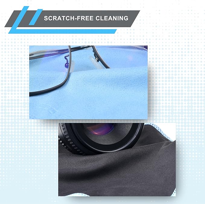 Eco-Fused Microfiber Cleaning Cloths - 5 Pack - Double-Sided Cleaning Cloths - Microfiber and Suede Cloth for Smartphones, LCD TV, Tablets, Laptop Screens, Camera Lenses and Delicate Surfaces