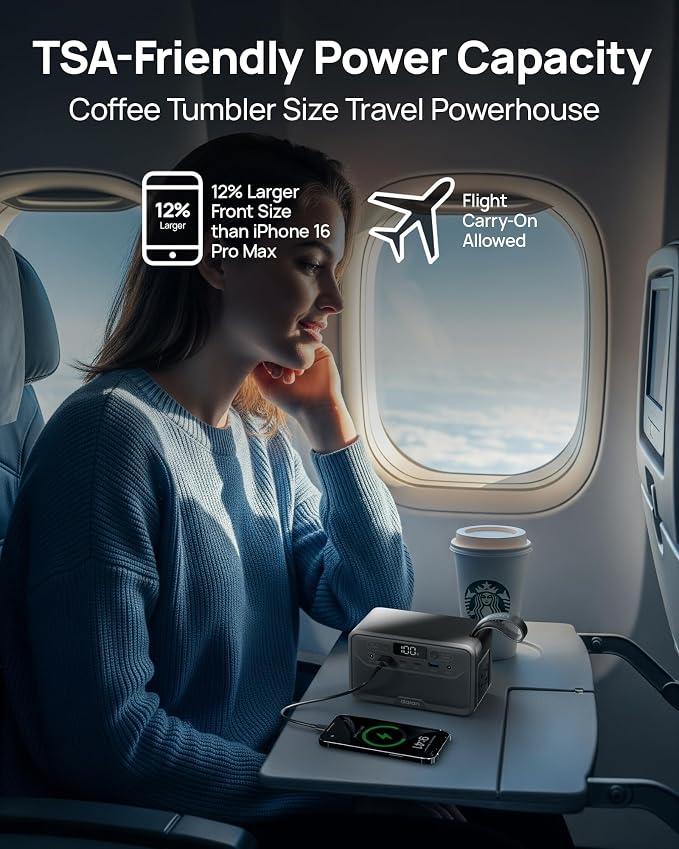 2026 Portable Power Station 28000mAh LiFePO4 Battery with 65W Charger, Solar Power Bank with AC Outlet 100W/110V, USB-C PD Two-Way Fast Charging Small Generator for Laptop, Camping, Home, Office