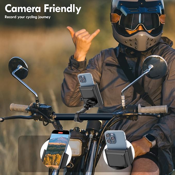 Ubike GPS Bike Phone Mount, Hidden Bicycle Phone Mount Compatible with Apple Find My (iOS Only), Lost Mode, No Monthly Fee, Built-in GPS Tracker Motorcycle Handlebar Clamp for iPhone