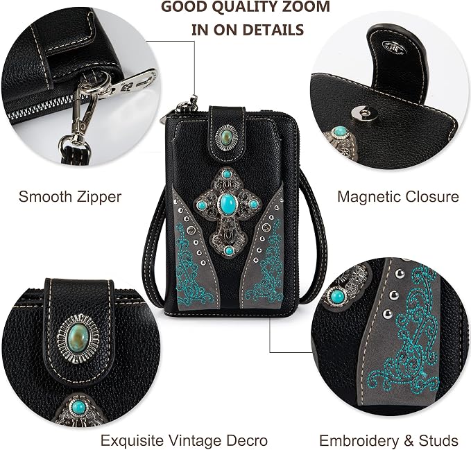 Montana West Small Crossbody Bags for Women Western Handbag with Cash Slots