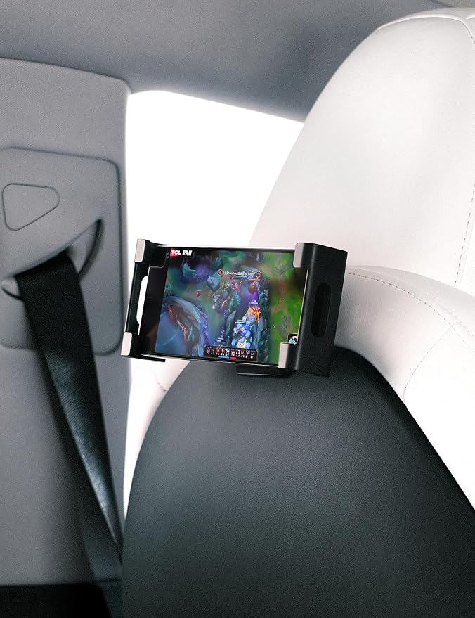 TPARTS Backseat Headrest Tablet Mount Holder for Tesla Model Y & Model 3 All Years (Highland & Juniper Compatible), Fits iPad(Including 12.9" iPad Pro) and Smart Phones Over 4.7"