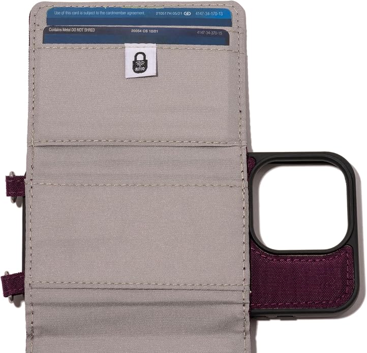 Baggallini On The Go iPhone Card Case Crossbody - Lightweight iPhone Case Designed for iPhone 13, iPhone 14, iPhone 15 and iPhone 15 Pro