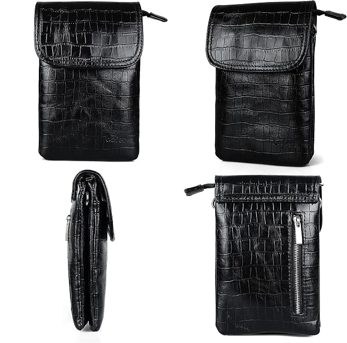 befen Genuine Leather Small Crossbody Bags for Women Cell Phone Bag Cross Body Purses,Silver Zipper