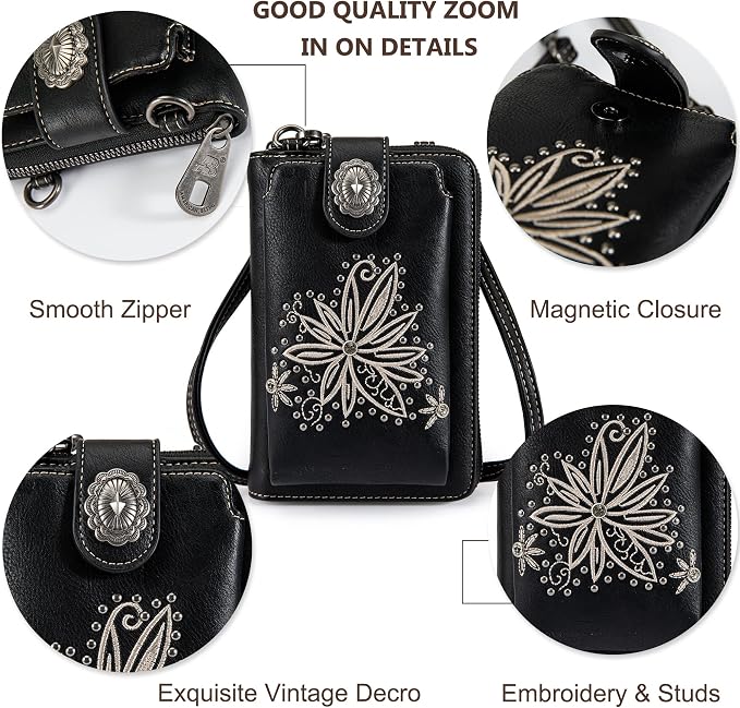 Montana West Small Crossbody Bags for Women Western Handbag with Cash Slots