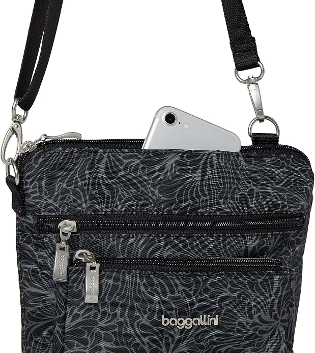 Baggallini Modern Pocket Crossbody Bag for Women, 8.5"x8.5" Handbag Purse with RFID, Lightweight Water-Resistant