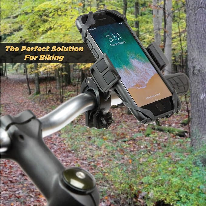 Scosche HDM3SM-RP Handlebar Bike Phone Mount with Universal Phone Holder, Elastic Safety Bands, and Adjustable Clamp for Mobile Phone Device