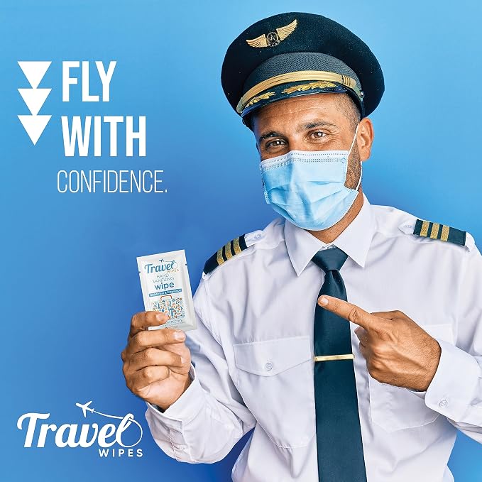 Hand Sanitizing Travel Wipes β 30ct Individually Wrapped | Fresh Citrus Scent, Moisturizing, 70% Alcohol Wipes | Travel, Home, Office, Daily Use | Made in USA