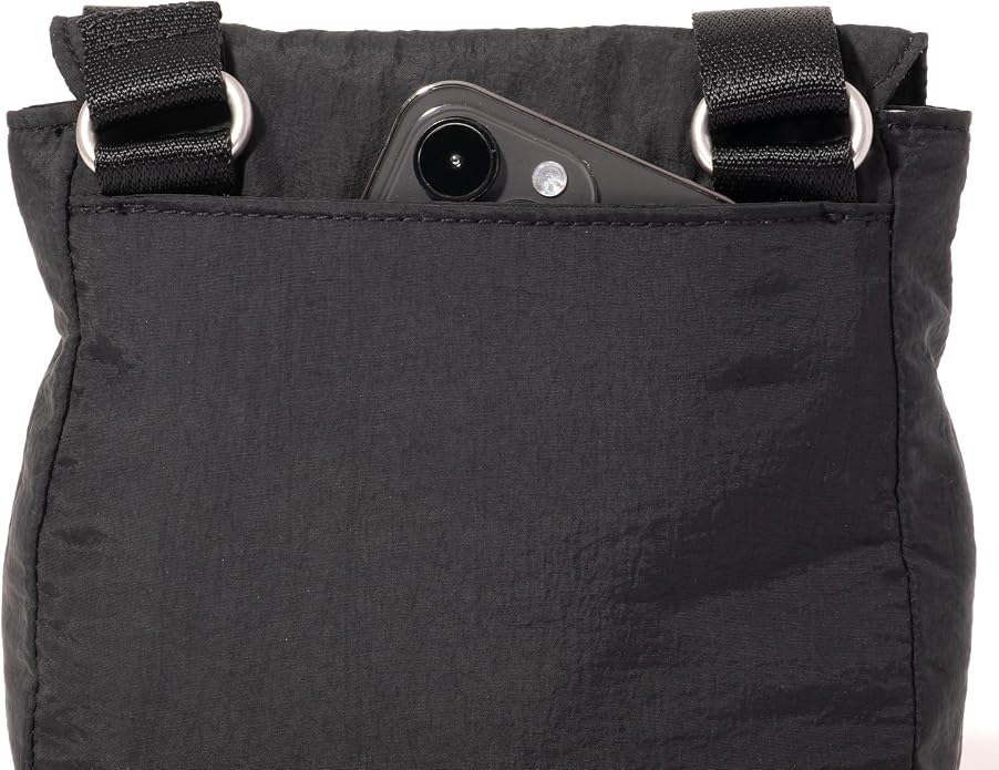 Baggallini Swift Flap Mini Crossbody - 6.3"x7" Lightweight Small Travel Purse with Crossbody Strap and RFID