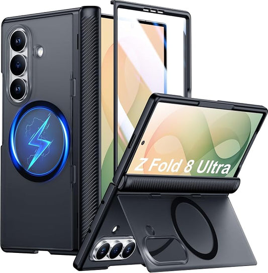 SPIDERCASE Magnetic Galaxy Z Fold 8 Ultra Case with Screen Protector and Kickstand
