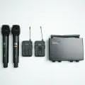4-Channel Wireless Microphone System,UHF Cordless Mic Set w/ 4x10 Frequencies, 200ft, 2 Handheld Dynamic Mics, 2 Bodypacks & Headset/Lapel Microphones for Singing, Karaoke, DJ (MWM-41-2H2B)