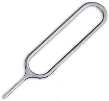 eTECH Collection Sim Card Tray Remover Eject Pin Key Tool for iPhone iPad Samsung Galaxy Smart Phone/Tablet and More (Silver) (100 Pack)