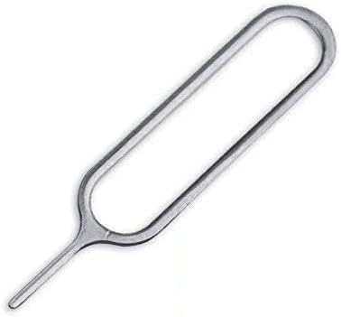 (10 Pack) iFlash Sim Card Tray Remover Eject Pin Key Tool for iPhone iPad Samsung Galaxy Smart Phone/Tablet and More (Silver)