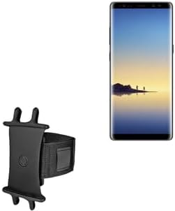 BoxWave Holster Compatible with Samsung Galaxy Note 8 - ActiveStretch Sport Armband, Adjustable Armband for Workout and Running - Jet Black