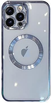 Luxury Plating Clear Magnetic Wireless Charge Case for iPhone 14 Series Soft Silicone Cover (iPhone 14)