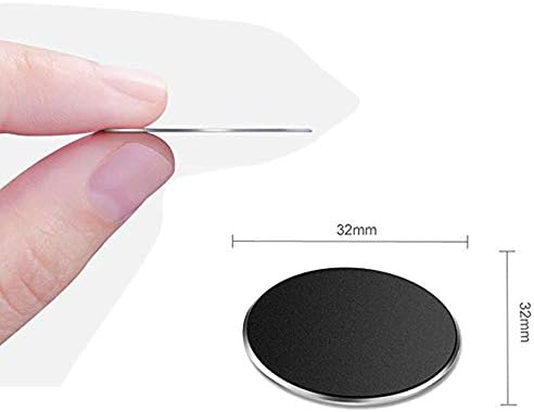 Adhesive Metal Plate Mounting Kits Stickers, Universal Discs Magnet Patch Compatible with Air Vent Magnetic Car/Vehicle Mount Holder (2 Round-Black)