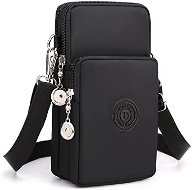 Small Crossbody Bag Cell Phone Purse Wallet Wristband Armband for Samsung Galaxy S22 Ultra S22+ S20 S21 FE A53 A03s A13 Moto G Power 2022 G Stylus 5G OnePlus Nord N200 TCL 30 SE BLU G91 F91 (Black)