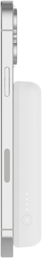 Belkin Portable Charger, Wireless Power Bank 5000 mAh MagSafe Charger 7.5W, Built-in Pop-up Kickstand - iPhone 17, Air, Pro, Pro Max, AirPods, Apple Watch, Google Pixel 10, etc. - White