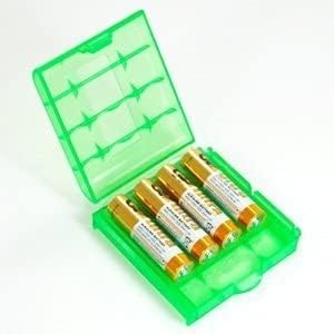 Heyiarbeit AA/AAA Battery Organizer Box PP Battery Storage Case Battery Holder Storage for Carrying Battery Green 4Pcs
