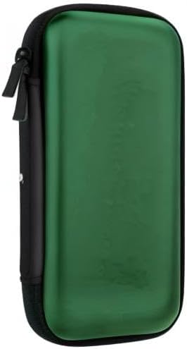 iMangoo Travel Essential Electronics Organizer Pouch Charger Case, Shockproof Dual Zipper Power Bank Cables Tech Accessories Purse, Men & Women Travel Must Have Storage Bag, 6.5x3.2x1 inch Green