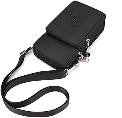 Small Crossbody Bag Cell Phone Purse Wallet Wristband Armband for Samsung Galaxy S22 Ultra S22+ S20 S21 FE A53 A03s A13 Moto G Power 2022 G Stylus 5G OnePlus Nord N200 TCL 30 SE BLU G91 F91 (Black)