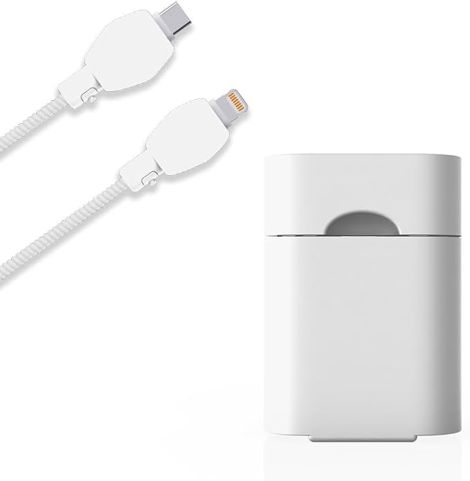 2-in-1 Power Adapter Silicone Charger Protective Case, Compatible with 18W and 20W Chargers, Fits iPhone 11, 12, 13, 14 Pro Max - 1.65 x 1.1 inches (excluding Charger) (Black)