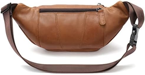 Leather Fanny Pack Waist Bag for Men Women Outdoor Travel Hiking Camping Walking Running Hip Bum Belt Slim Cell Phone Purse Wallet Pouch (#03Brown)