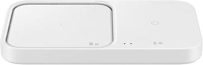 Samsung 15W Wireless Charger Duo w/USB C Cable, Dual Charging, Cordless Super Fast Charging Pad for Galaxy Phones and Devices, Compact Design, LED Indicator, 2022, US Version, White