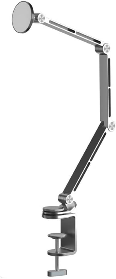 Magnetic Heavy Duty Metal Phone/Tablet Holder for Bed Adjustable Foldable Stand for Desk Aluminum Universal Lazy Bracket 360° Rotation Flexible Long Arm (Grey, Magnetic)