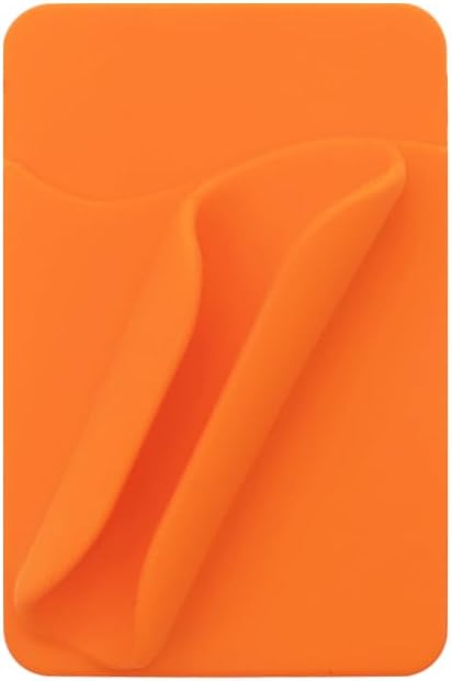 Lip Gloss Holder Phone Case,Silicone Lip Holder with Card Holder,Protective Lip Gloss Case with Adhesive Holder for Most Phone Models(Orange)