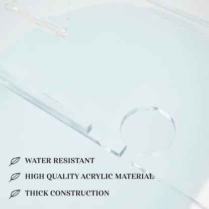 36" Supreme - Clear Acrylic Bathtub Tray Caddy Tub Shelf, Spa Board Luxury Bathroom Bath tub Table, Fits Across Bathtubs, Book, iPad and Wine Glass Holder (Supreme, 36")