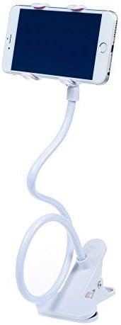 ITART Cell Phone Holder,Universal Bedside Phone Stand,Lazy Bracket,Flexible Long Arms Clip Mount for iPhone X Samsung Galaxy in Bedroom Office Desk-White