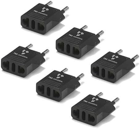 United States to Indonesia/Bali Travel Power Adapter to Connect North American Electrical Plugs to Indonesian Outlets for Cell Phones, Tablets, eReaders, and More (6-Pack, Black)